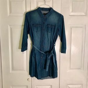 Denim button dress
